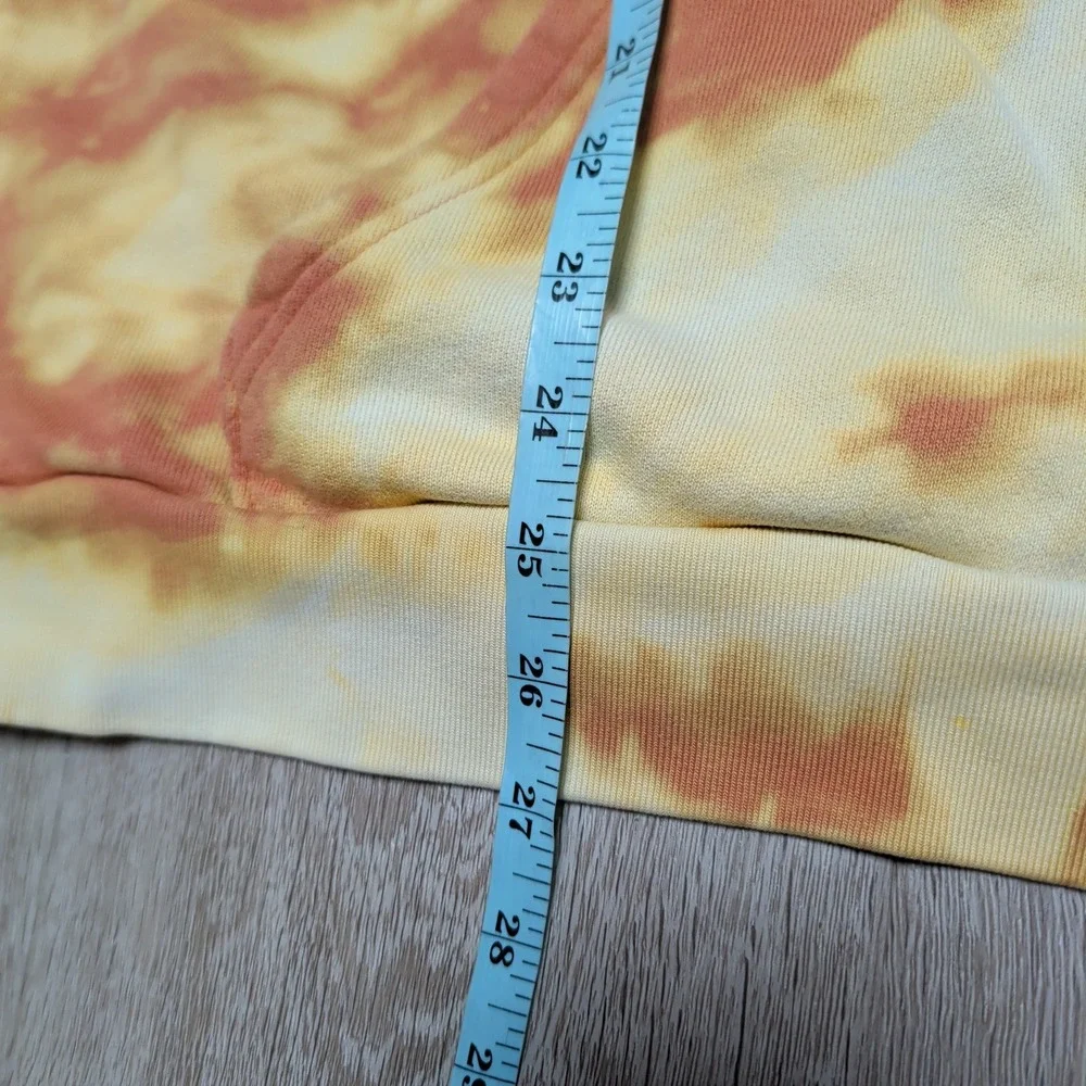 Adidas Ozworld Hoodie Mens Medium Orange Yellow Tie Dye Pullover Sweatshirt Cozy